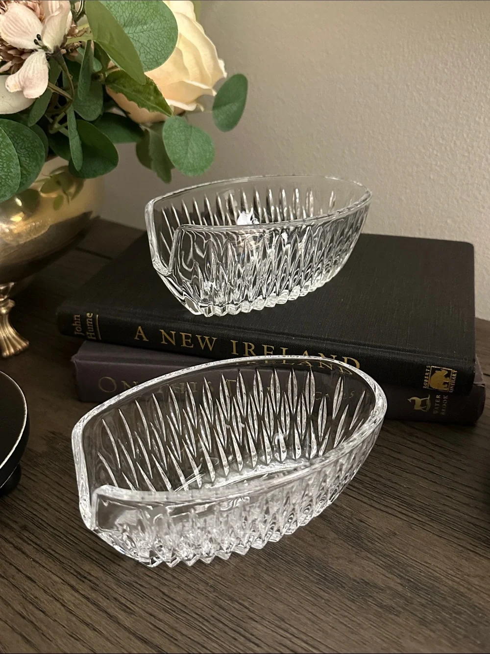 Princess House Royal Highlights Crystal Spoon & Fork Holders - Set of 2
